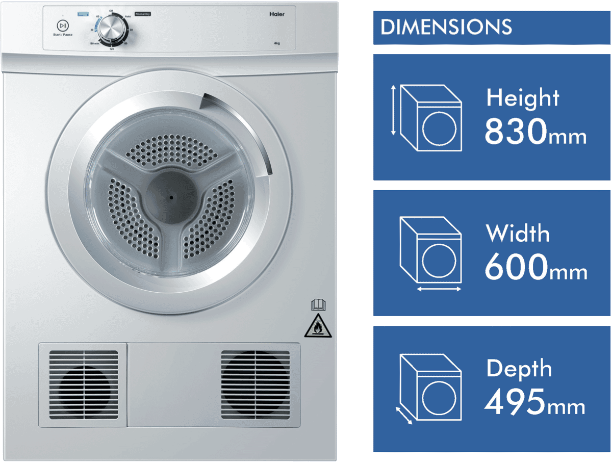 Haier HDV40A1 4kg Sensor Dryer at The Good Guys
