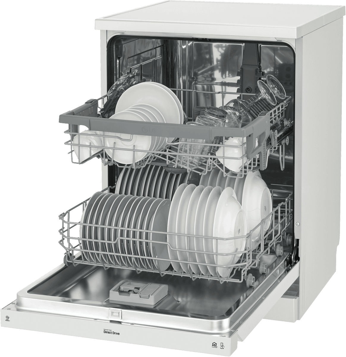 LG XD5B14WH QuadWash White Dishwasher at The Good Guys