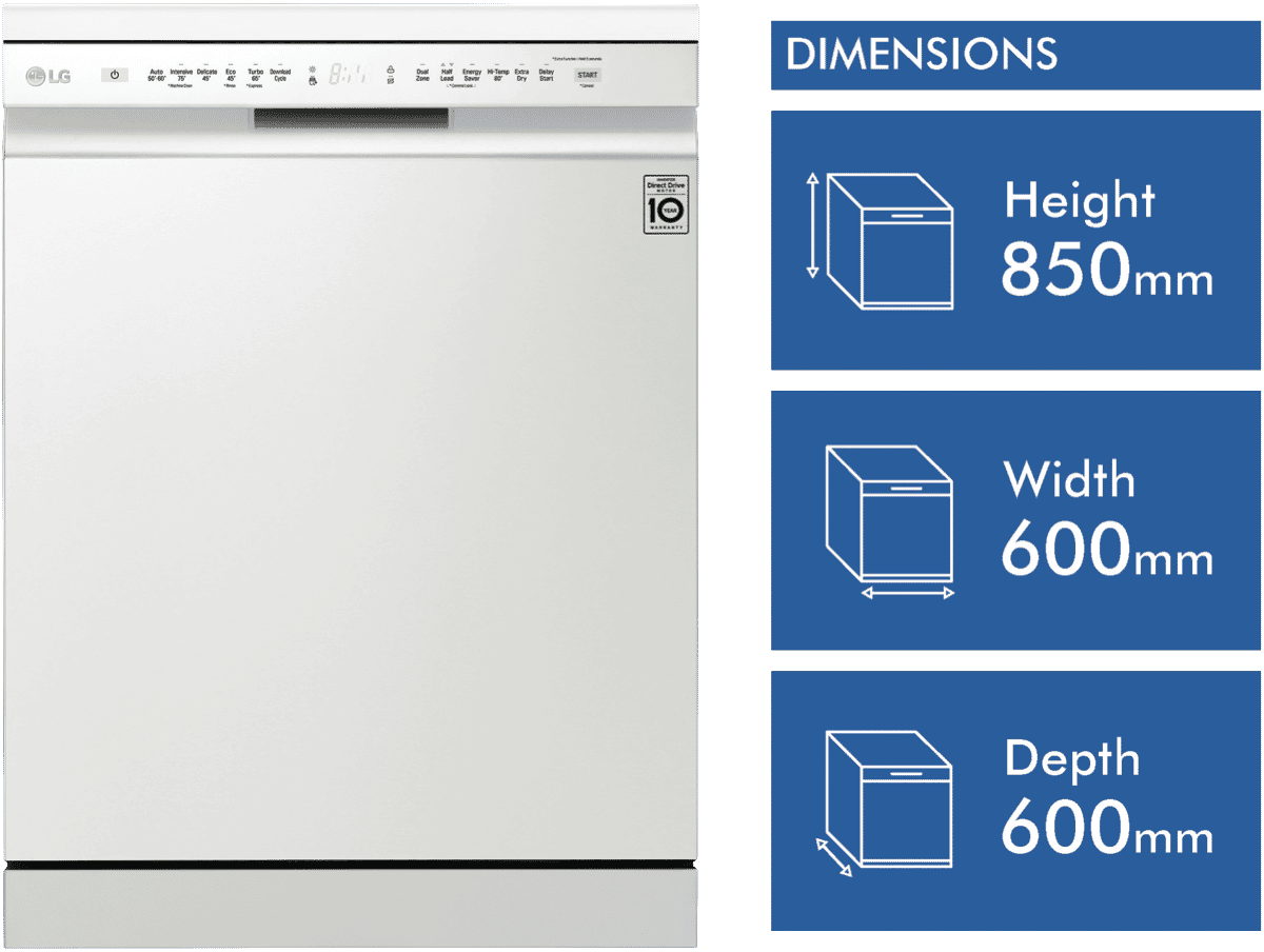 LG QuadWash White Dishwasher XD5B14WH