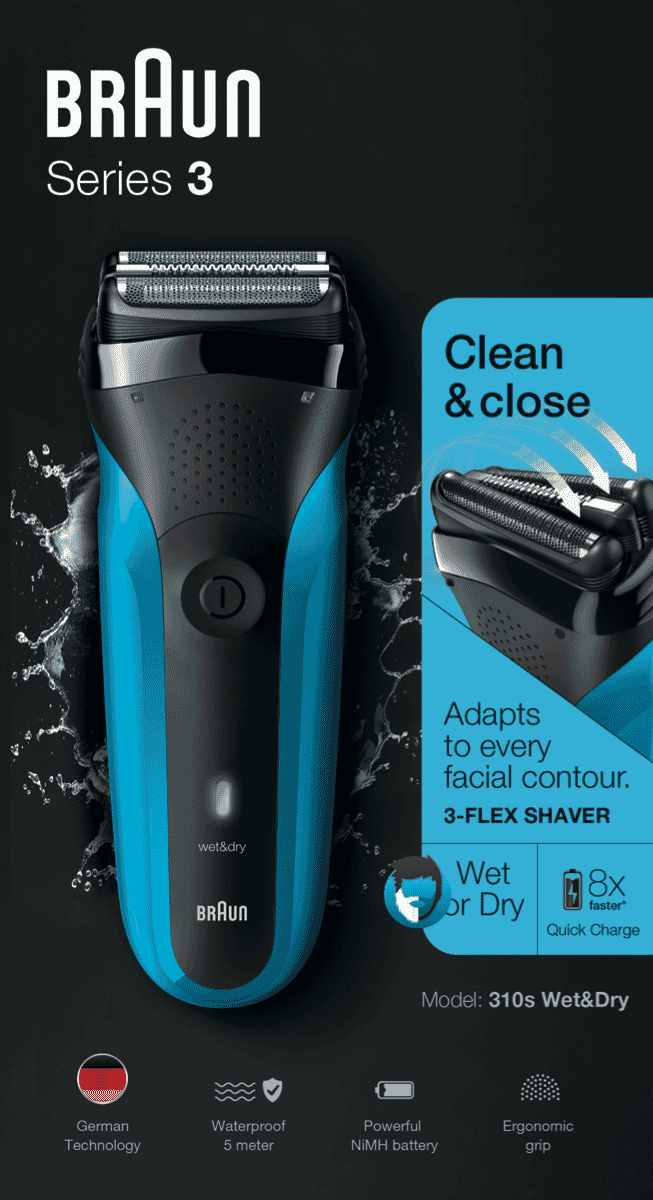 Braun 310S Series 3 Wet & Dry Shaver at The Good Guys