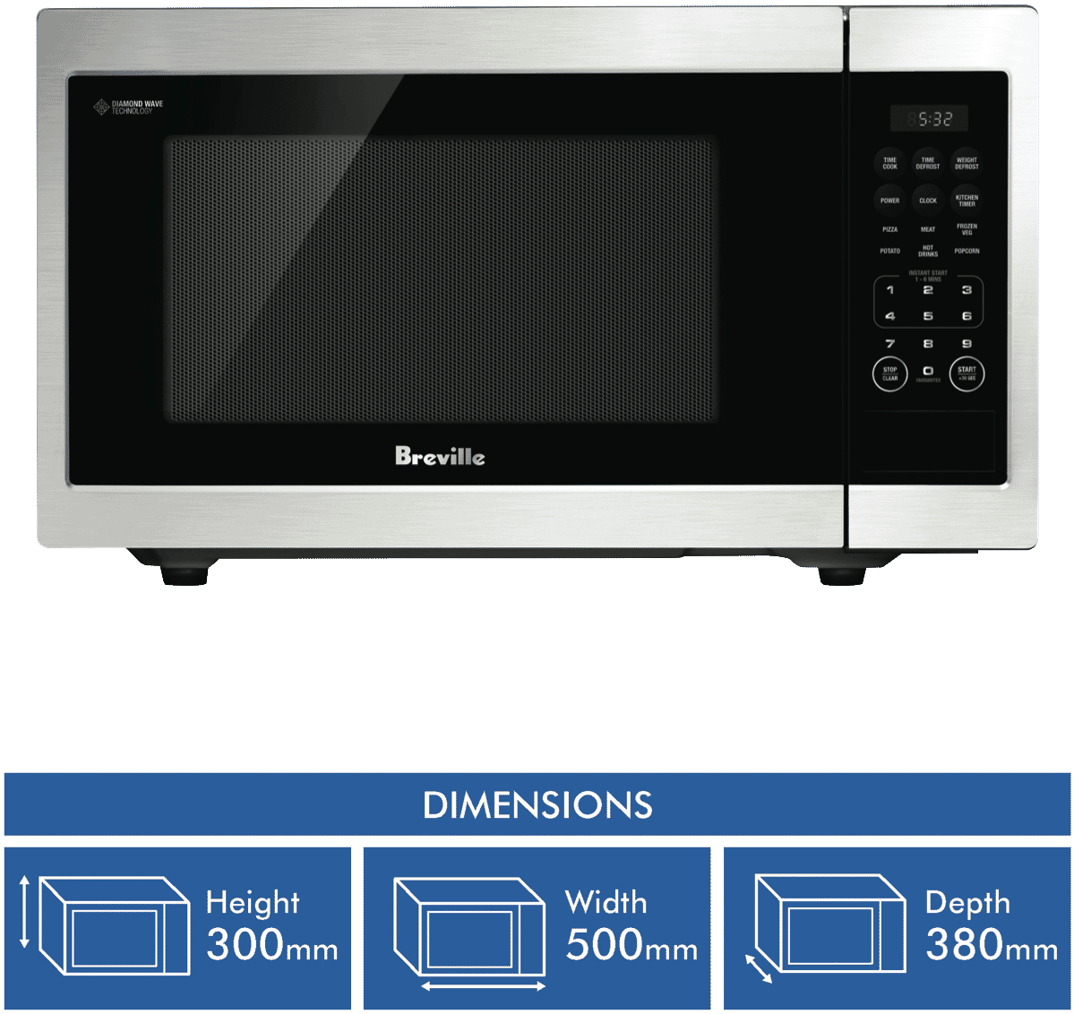 Breville LMO525BSS 23L Flatbed Microwave Oven at The Good Guys
