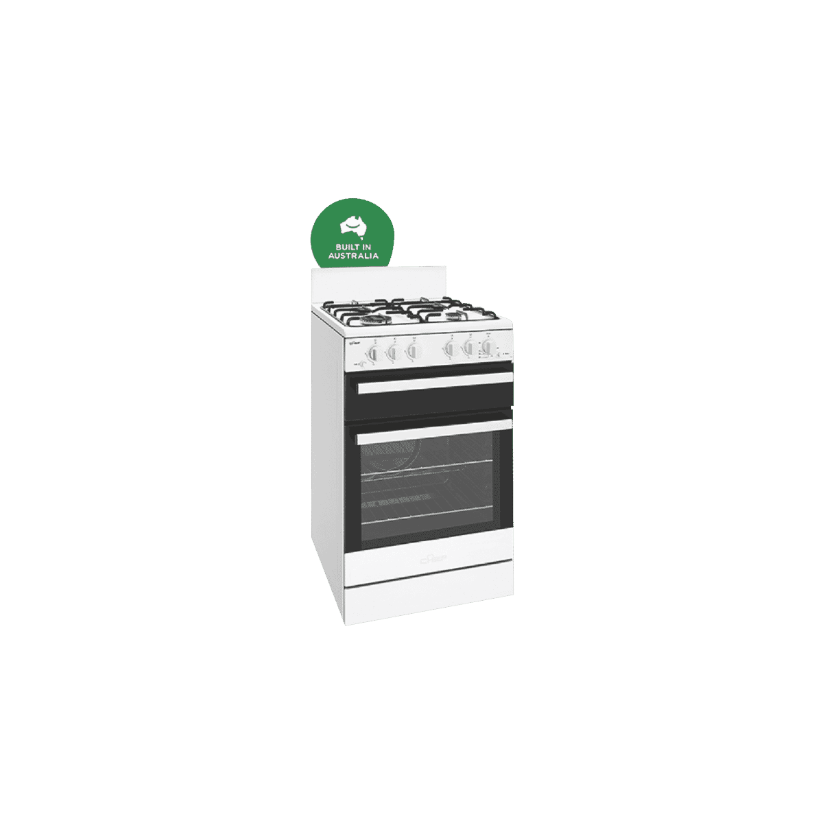 Chef CFG503WBNG 54cm NG Gas upright Cooker at The Good Guys