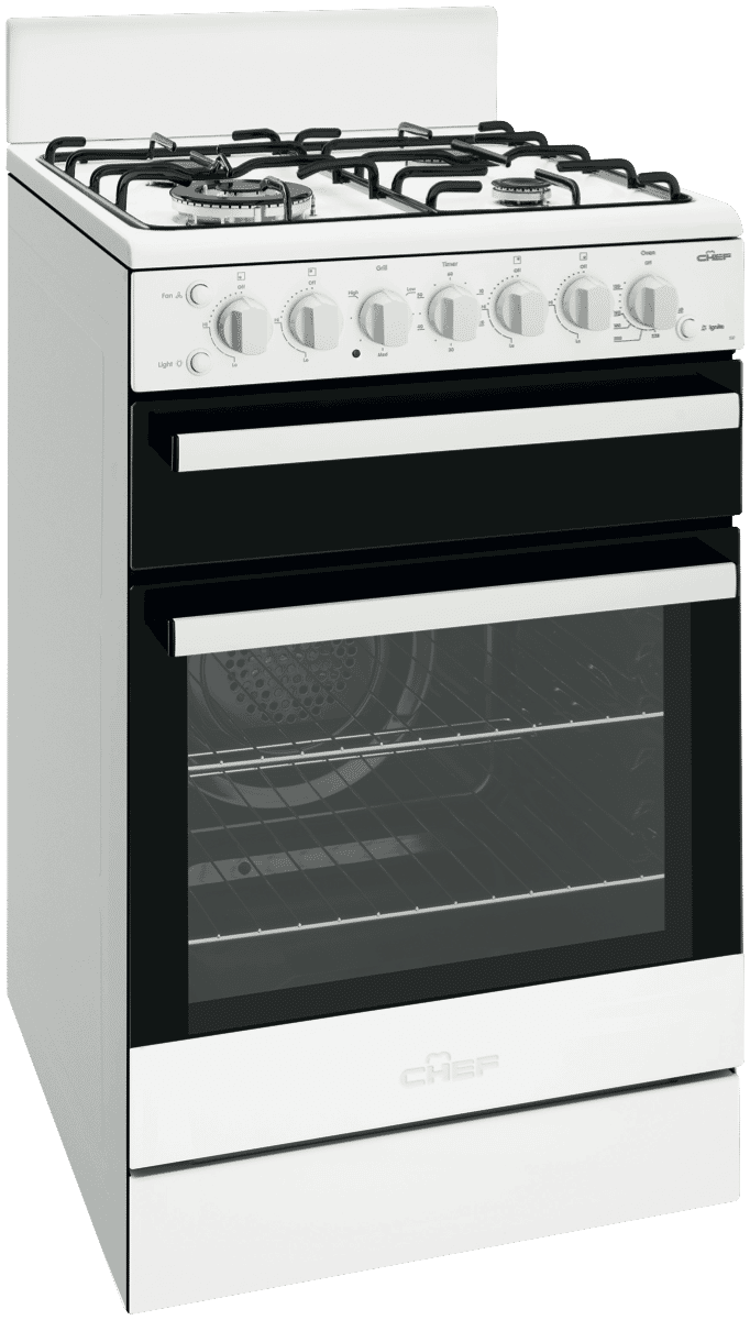 Chef CFG517WBNG 54cm NG Gas Upright Cooker at The Good Guys