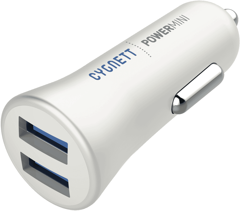 Cygnett 2.4A Dual USB Car Charger - White