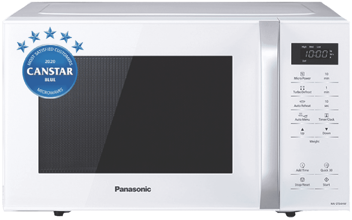 Panasonic NNST34HWQPQ 25L 800W White Microwave at The Good Guys