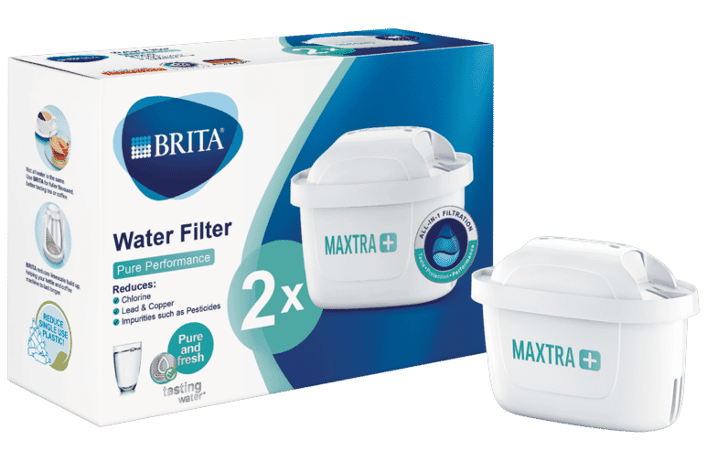 Original BRITA Marella 2.4 L fridge water filter jug with 2 x MAXTRA+filter  for reduction of chlorine, limescale and impurities
