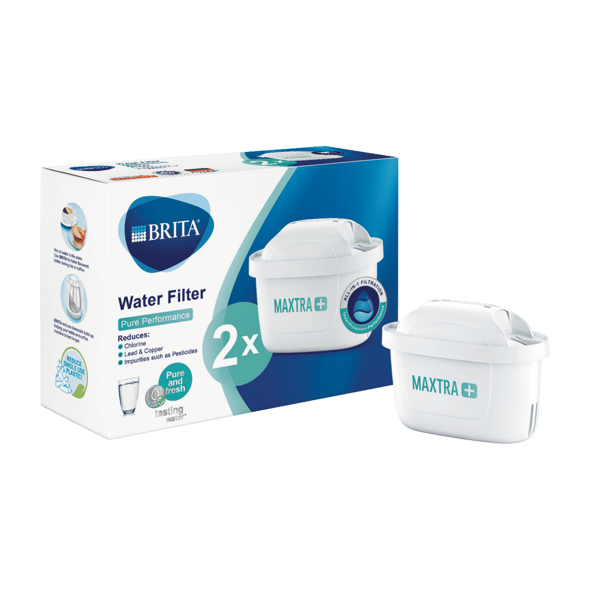 BRITA MAXTRA PRO All-in-1 Water Filter Cartridge 4 Pack (NEW) - Original  BRITA refill reducing impurities, chlorine, pesticides and limescale for  tap