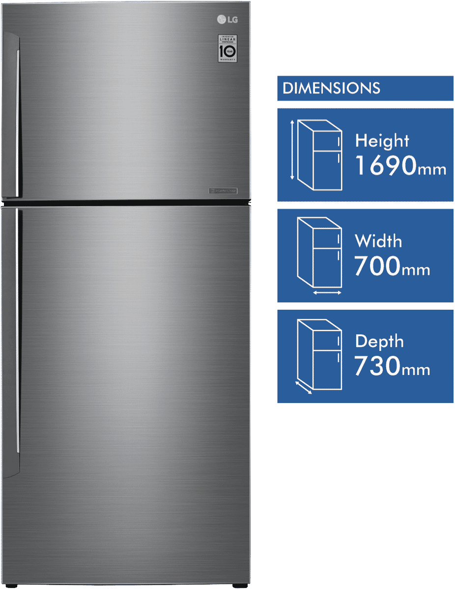 LG GT442SDC 441L Top Mount Refrigerator at The Good Guys