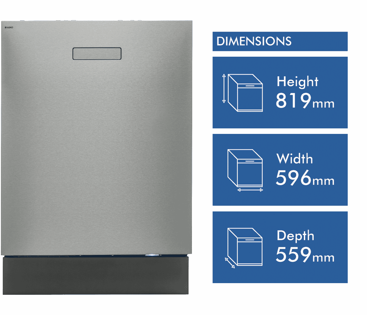 Asko DBI654IBXXLS Built In 86cm Dishwasher at The Good Guys