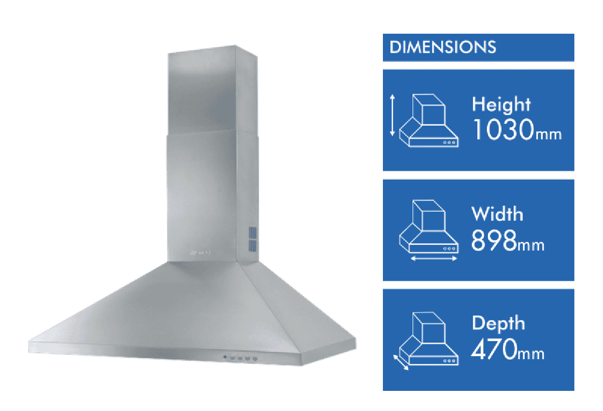 Smeg 90cm Wallmount Canopy Rangehood