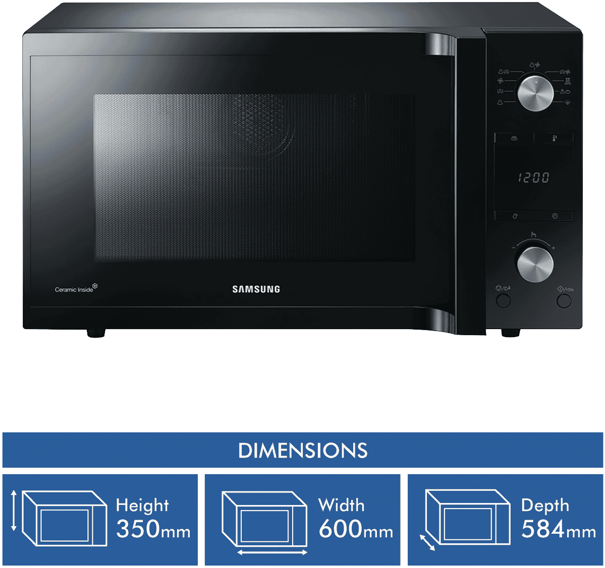 Samsung MC455THRCBB 45L 900W Convection Microwave Oven at The Good Guys