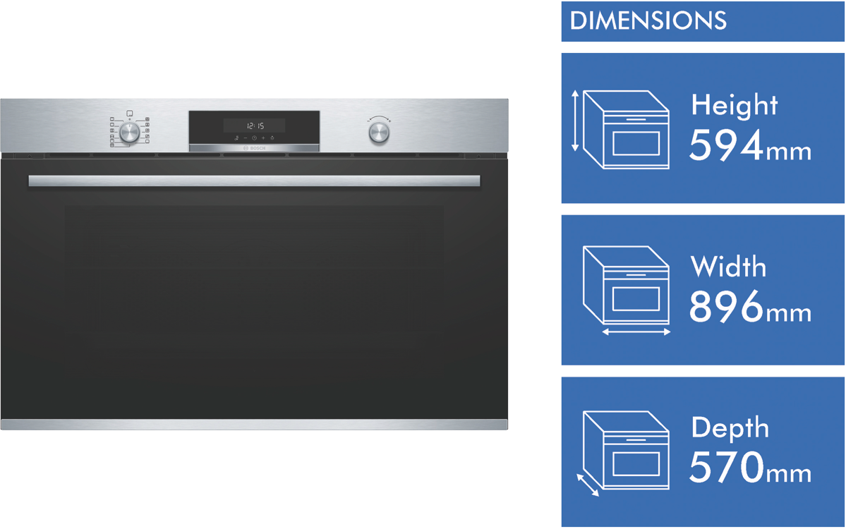 Bosch VBD578FS0 90cm Pyrolytic Oven Series 6 at The Good Guys