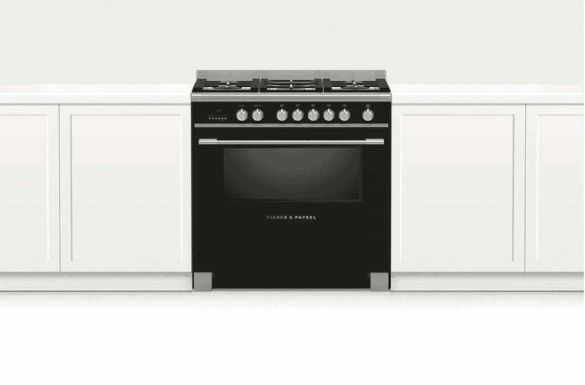 Fisher & Paykel OR90SCG4B1 90cm Dual Fuel Freestanding Cooker Black at