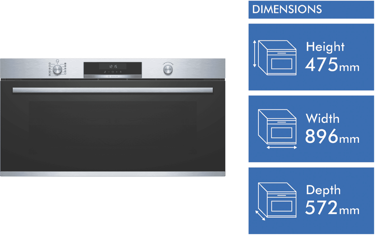 Bosch VBC578FS0 90 cm Builtin Pyrolytic Oven Series 6 at The Good Guys