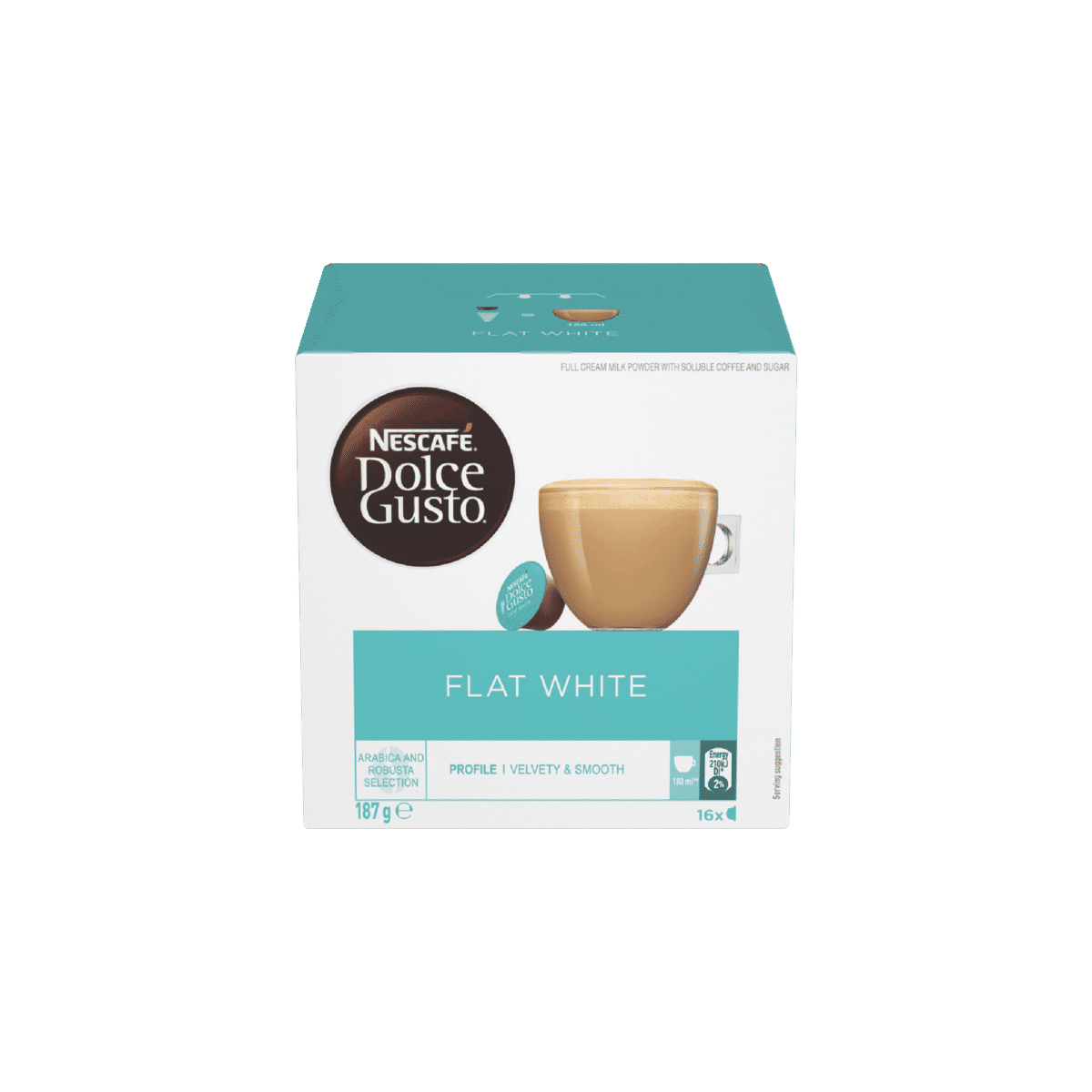Nescafe Dolce Gusto Flat White Coffee Capsules 16 Pack 187g 