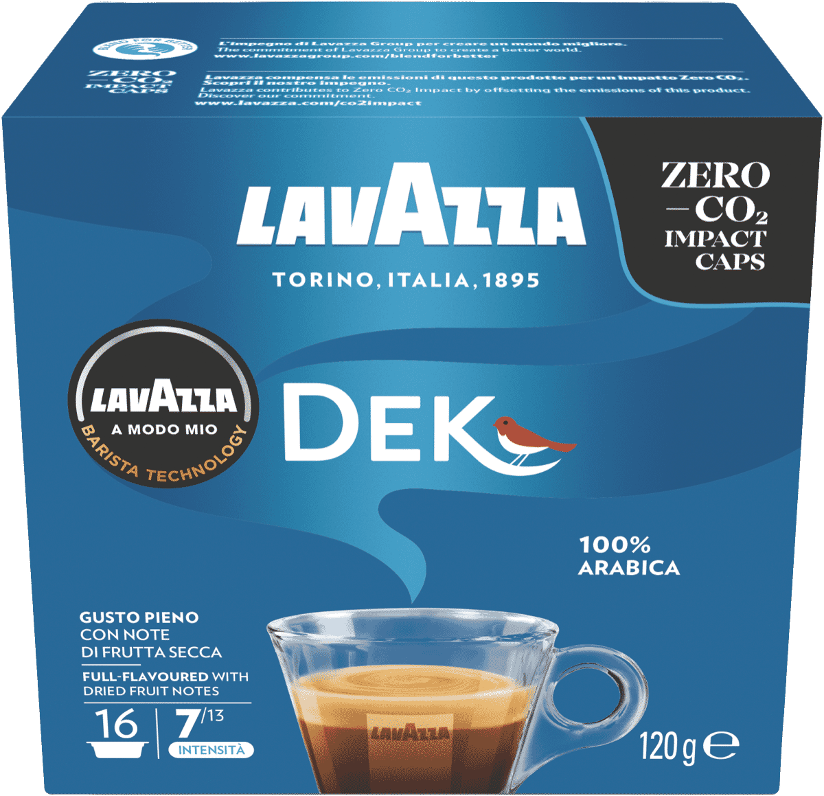 Lavazza Dek Cremoso Coffee Capsules 16pk