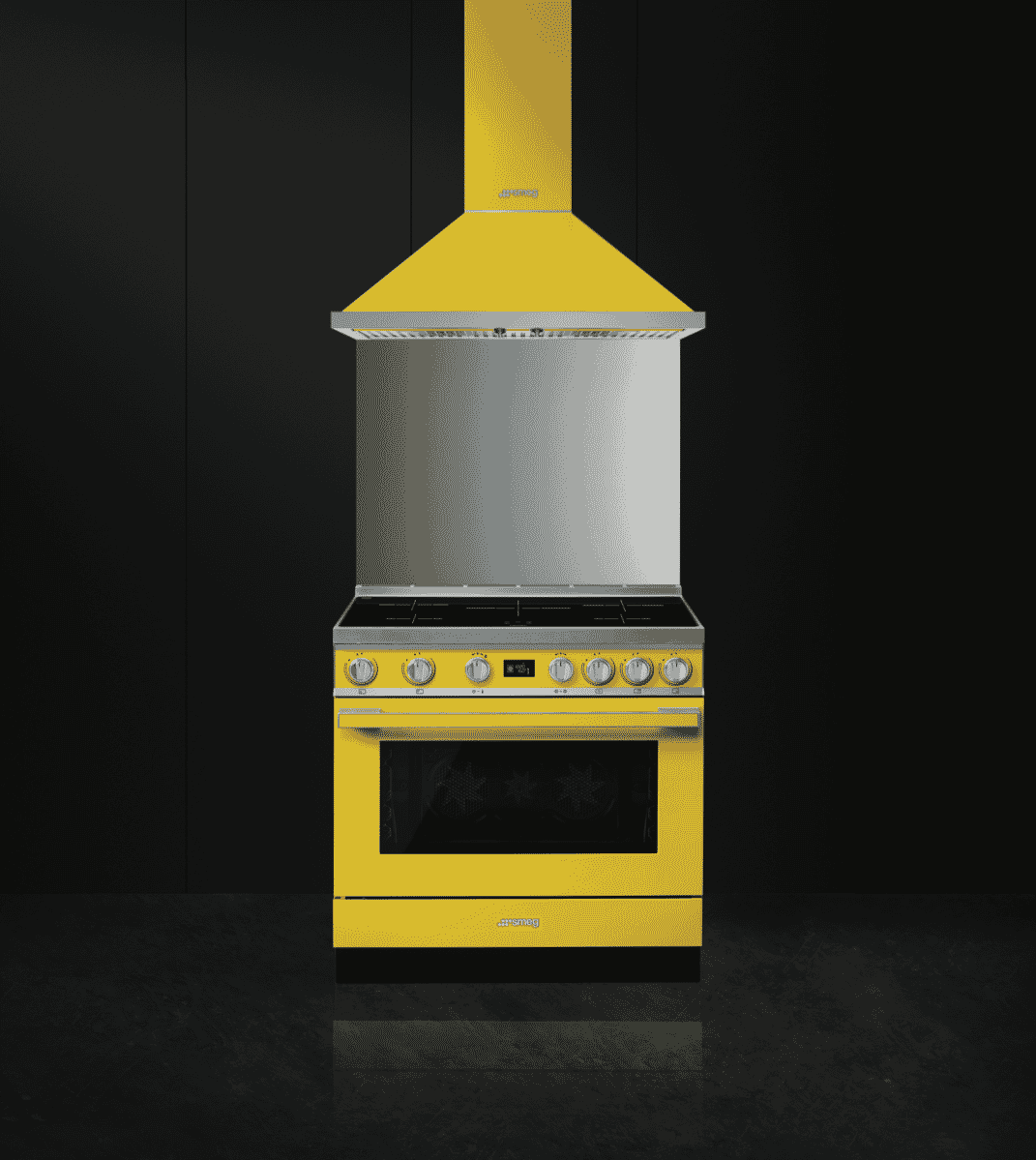 Smeg CPF9IPYW Portofino 90cm Induction Upright Cooker Yellow at The