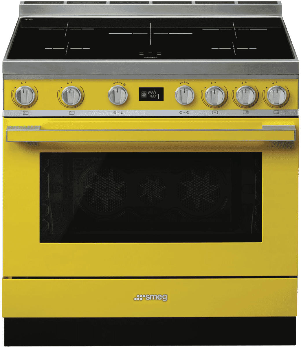 Smeg CPF9IPYW Portofino 90cm Induction Upright Cooker Yellow at The