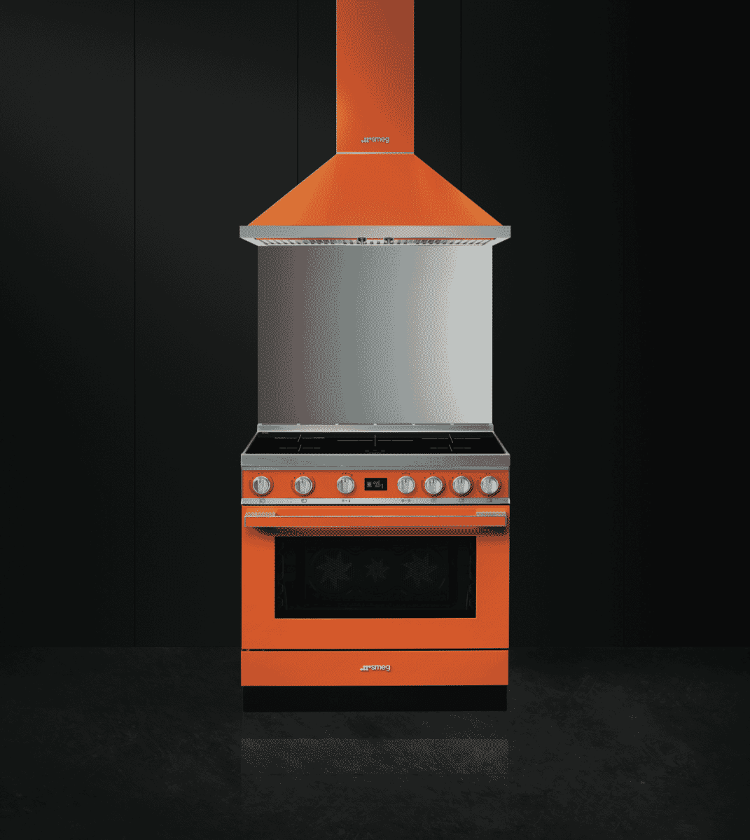 Smeg CPF9IPOR Portofino 90cm Induction Upright Cooker Orange at The