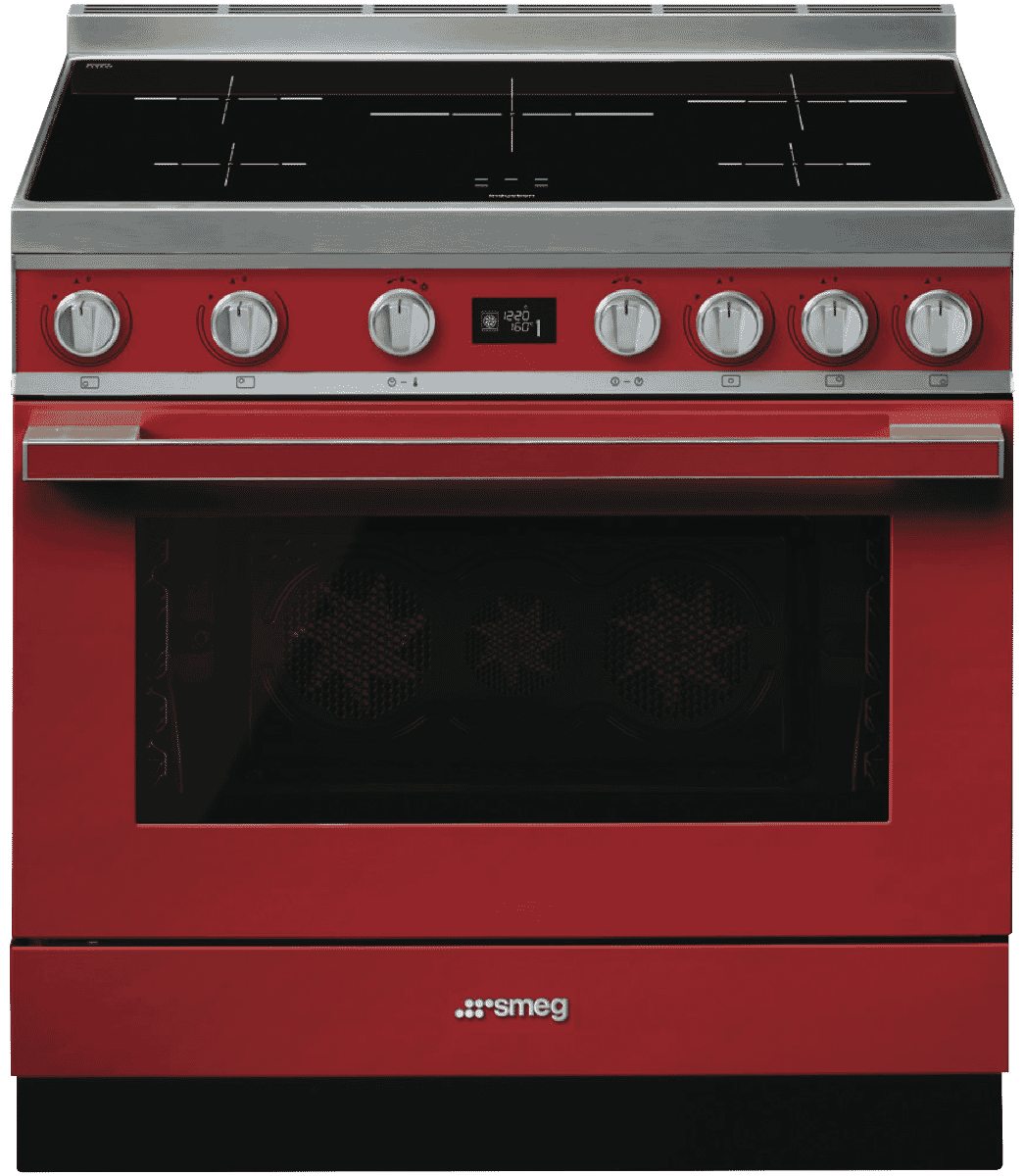 red smeg gas stove