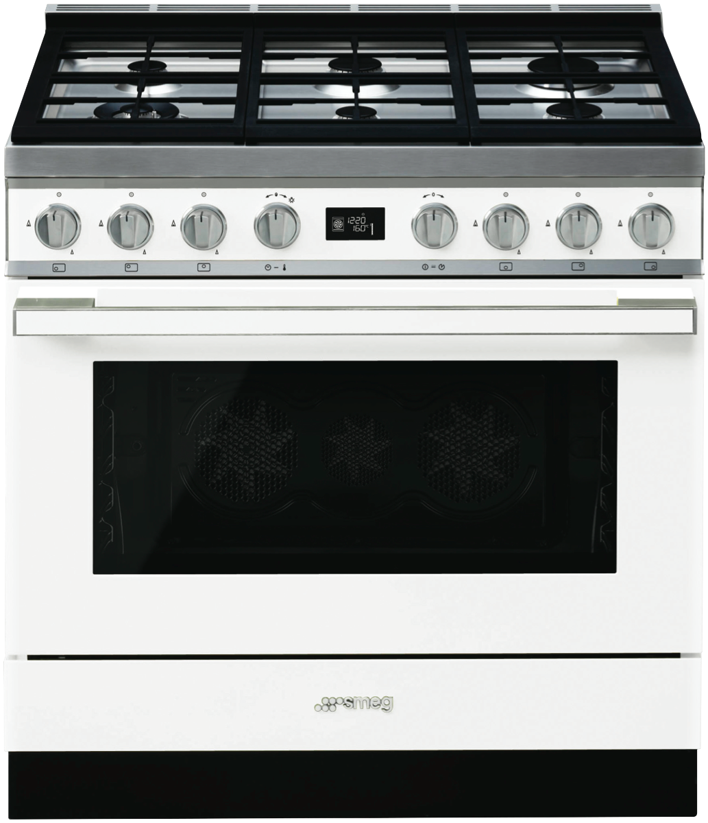 white free standing gas cooker