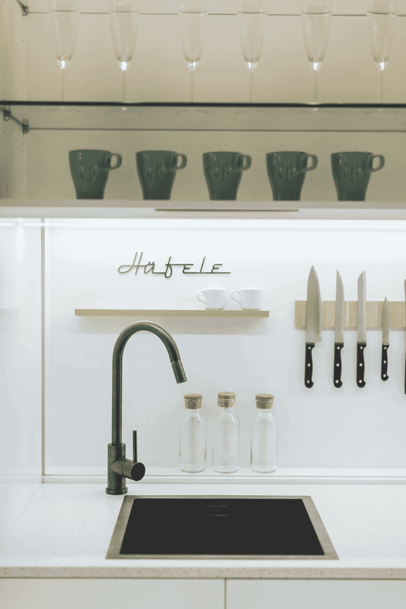 Hafele Gun Metal Gooseneck Mixer Tap