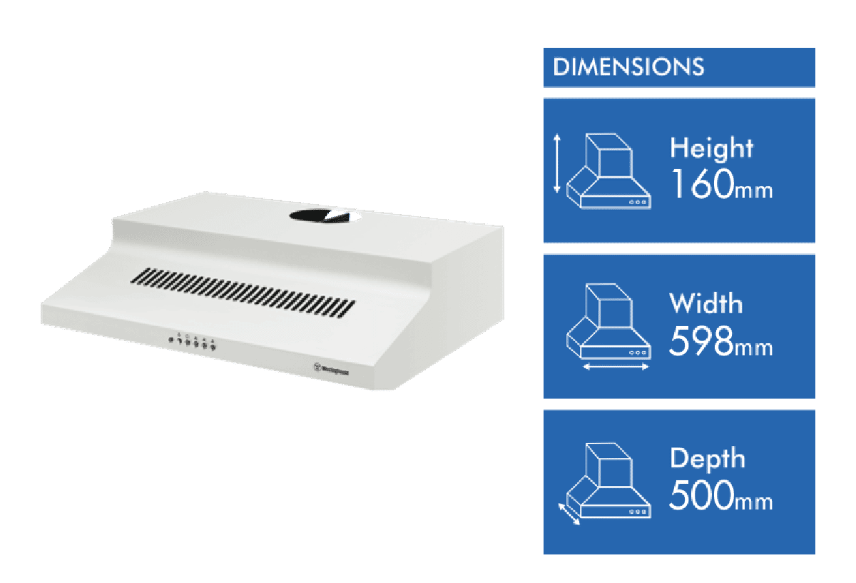 Westinghouse 60cm Fixed White Rangehood