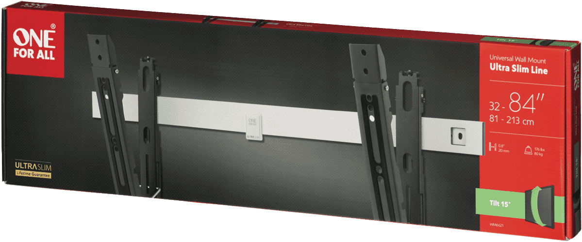 One For All 32-90' UltraSlim Tilt 80kg TV Bracket