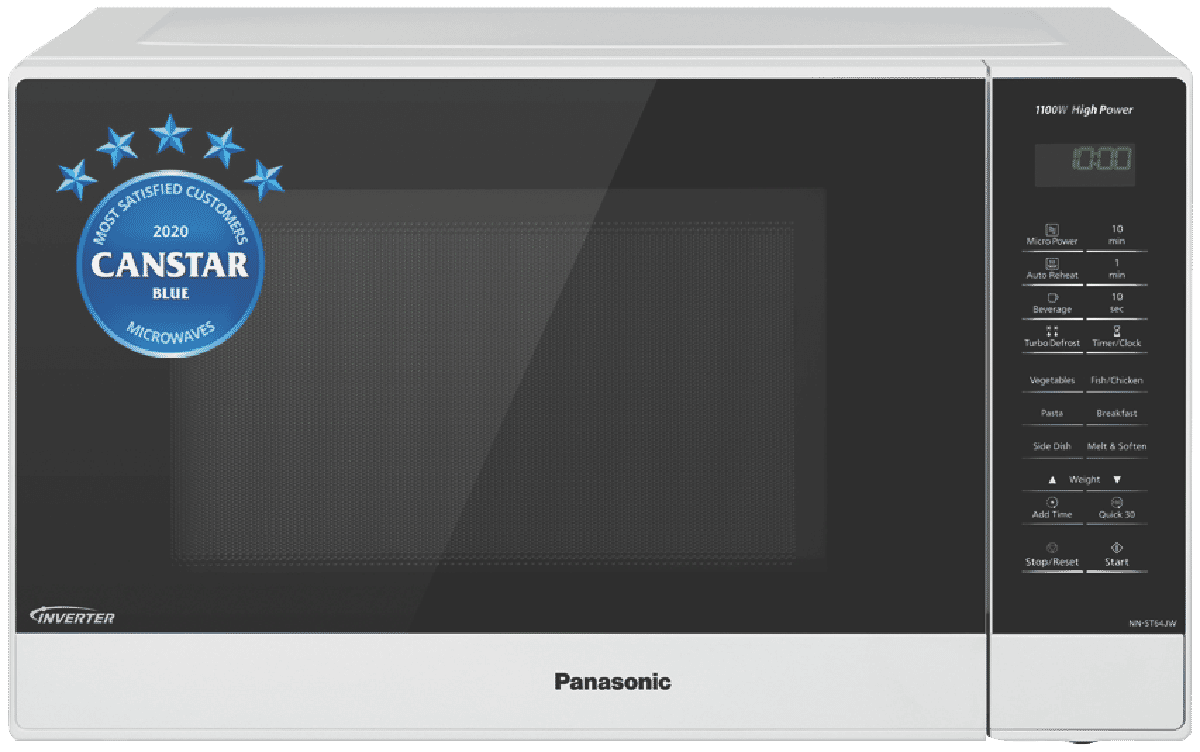 Panasonic NNST64JWQPQ 32L White Inverter Microwave at The Good Guys