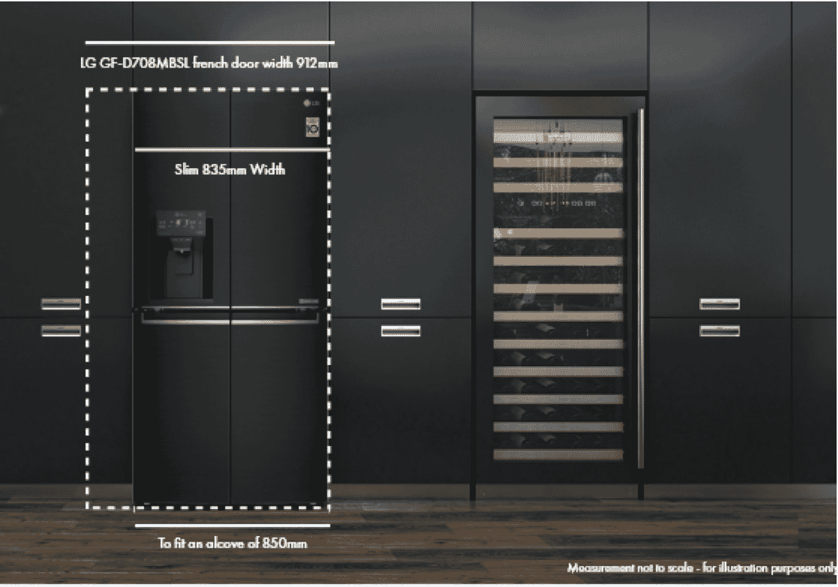 LG GFL570MBL 570L French Door Refrigerator at The Good Guys