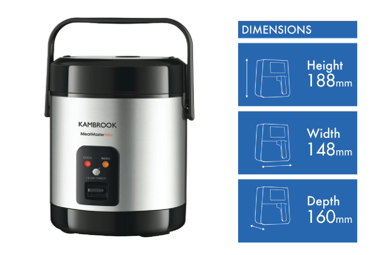 Kambrook KRC300BSS2JAN1 Meal Master Mini- Multi Cooker at The Good Guys