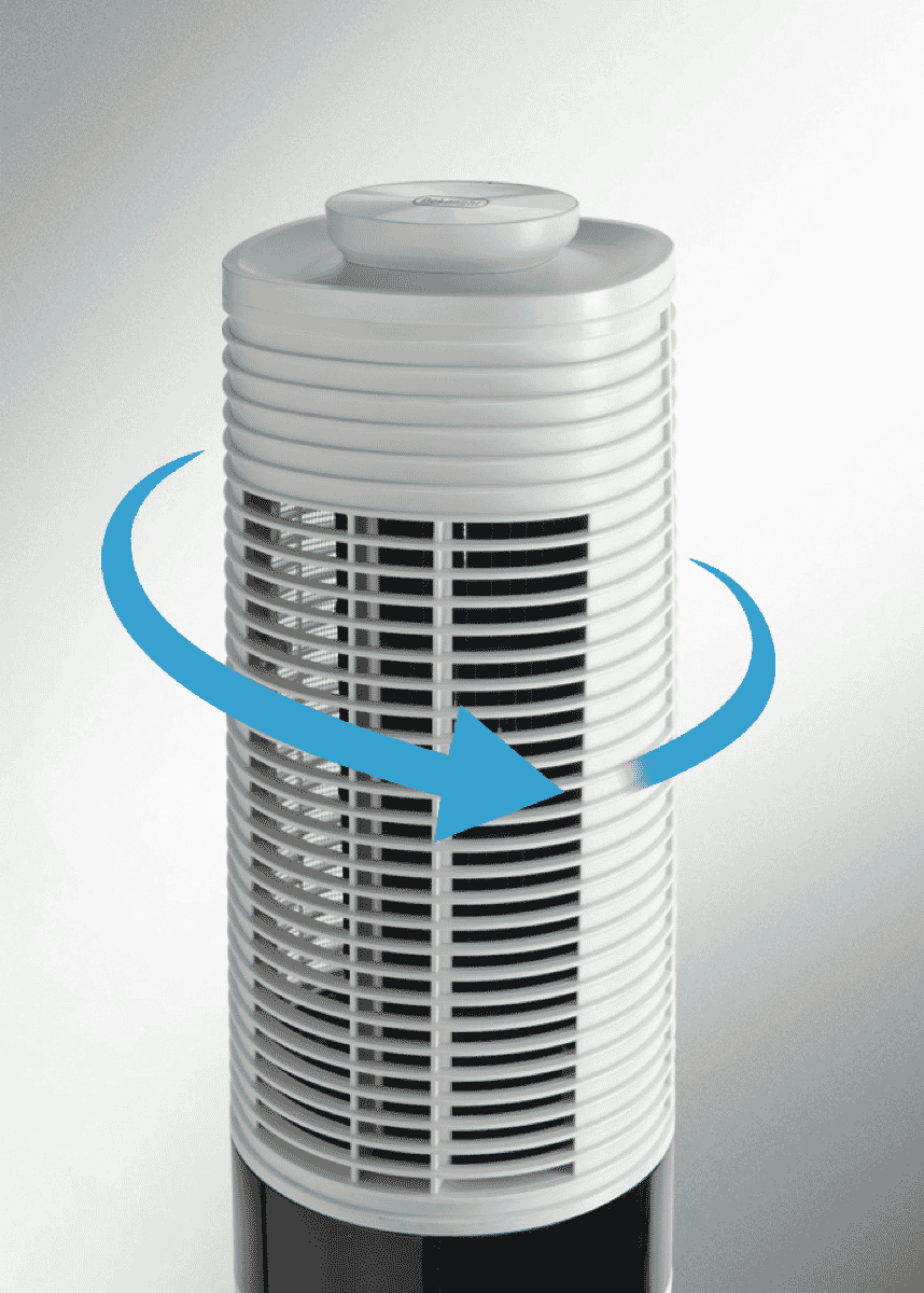 DeLonghi DETF122WH Dual Oscillating Tower Fan White at The Good Guys