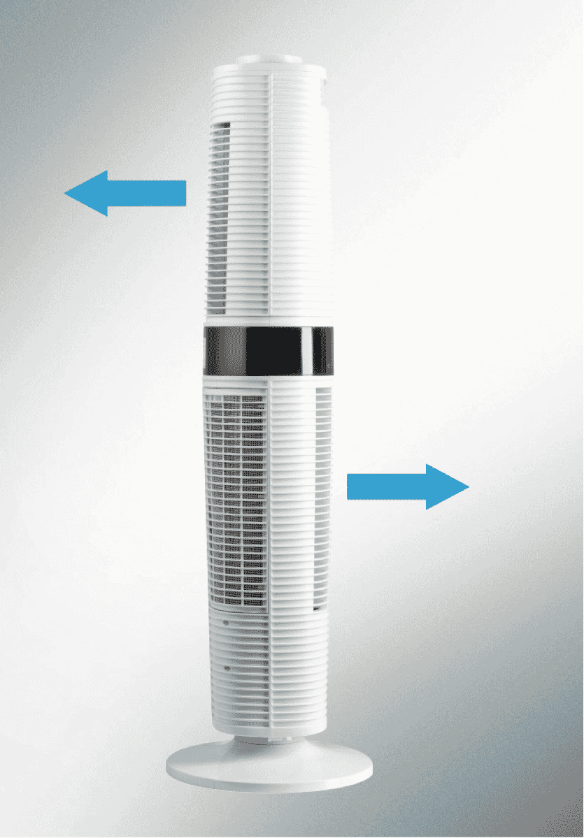 DeLonghi DETF122WH Dual Oscillating Tower Fan White at The Good Guys