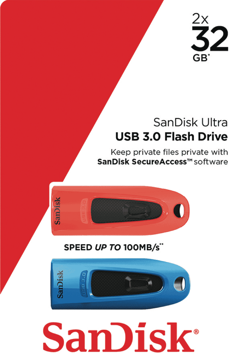 Sandisk 32GB Ultra USB FlashDrive Twin Pack
