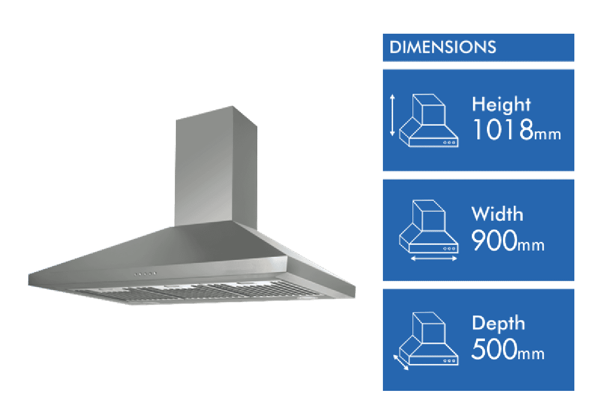 InAlto 90mm Canopy Rangehood