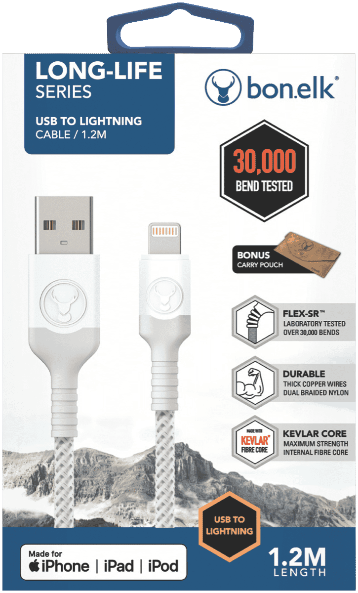 Bonelk Long-Life Lightning Cable 1m - White