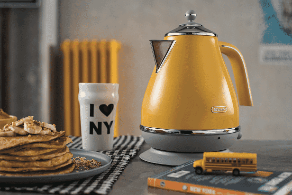 DeLonghi KBOC2001Y Icona Capitals New York Yellow Kettle at The Good Guys