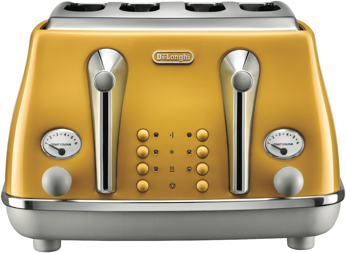 DeLonghi CTOC4003Y Icona Capitals New York Yellow 4 Slice Toaster