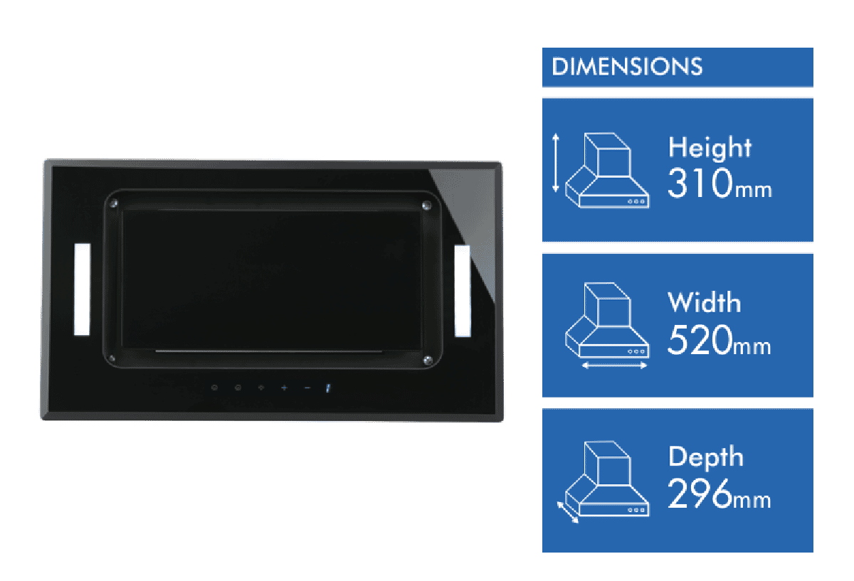 Technika 52cm Black Undermount Rangehood