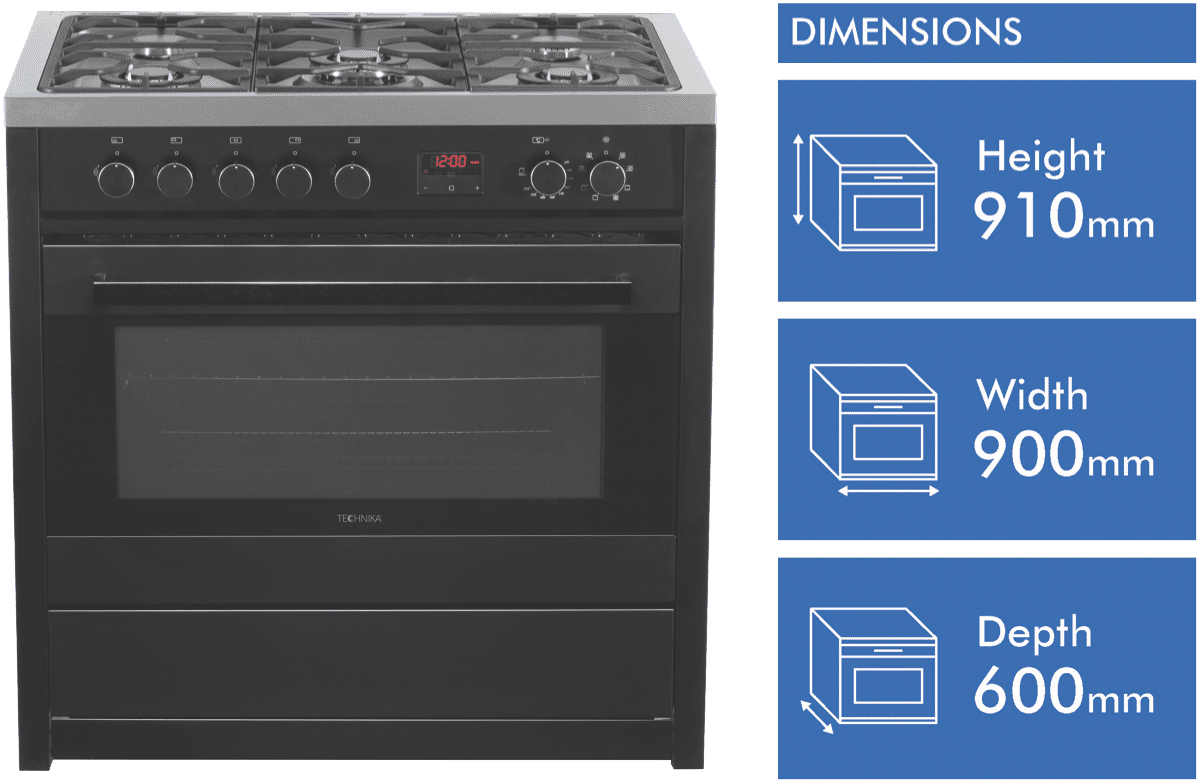 technika 900mm upright cooker