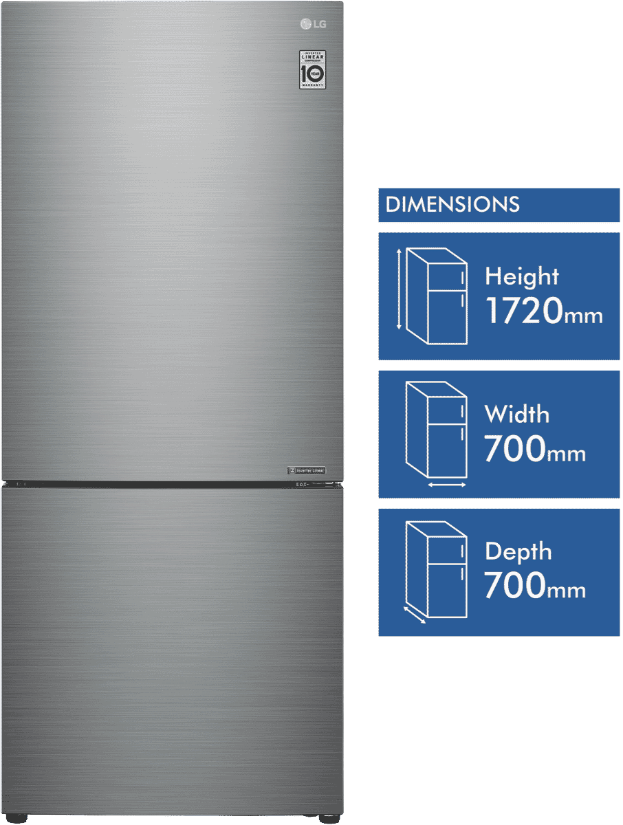 LG GB455PL 420L Bottom Mount Refrigerator at The Good Guys