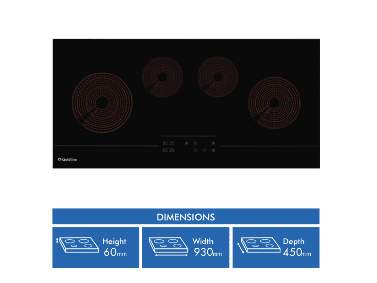 Goldline 90cm Ceramic Cooktop