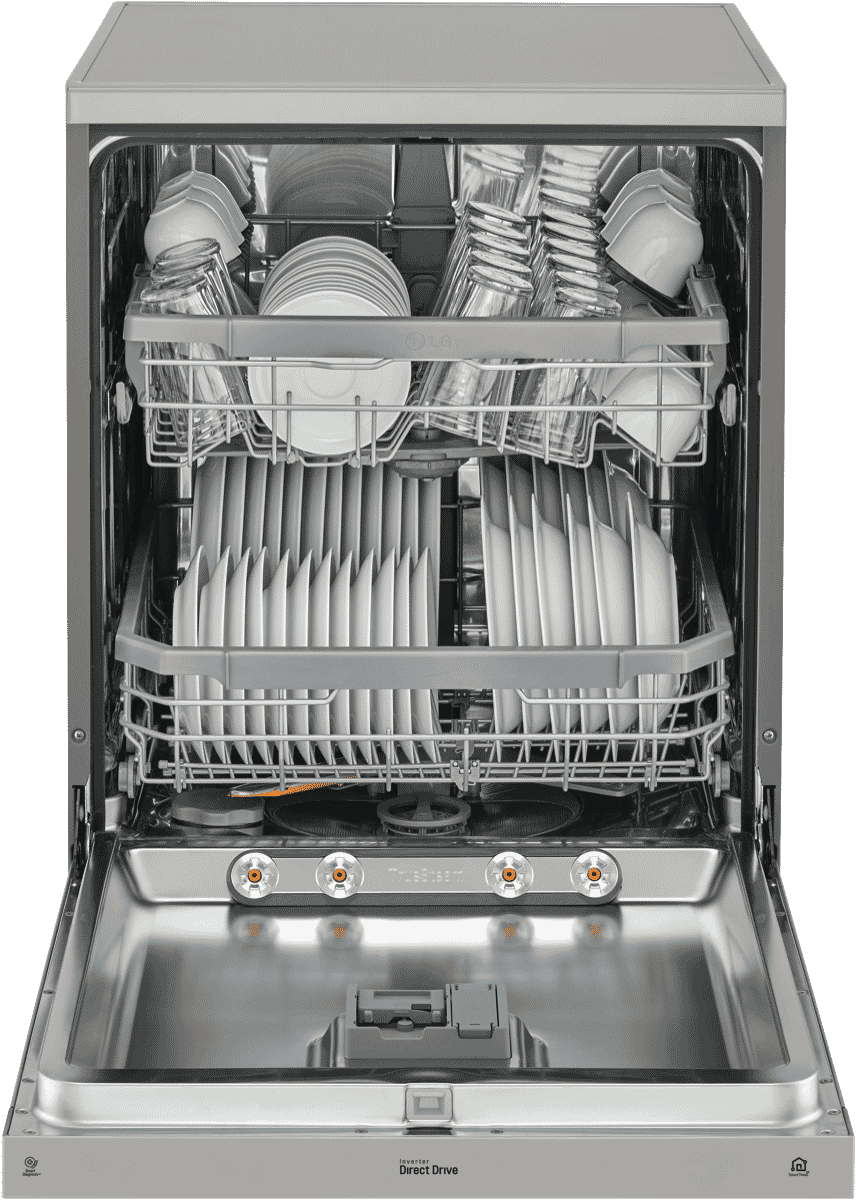LG XD4B24PS QuadWash Platinum Steel TrueSteam Dishwasher at The Good Guys