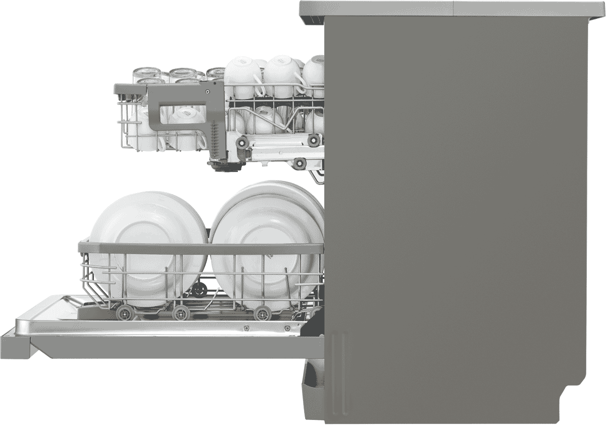 LG XD4B24PS QuadWash Platinum Steel TrueSteam Dishwasher at The Good Guys