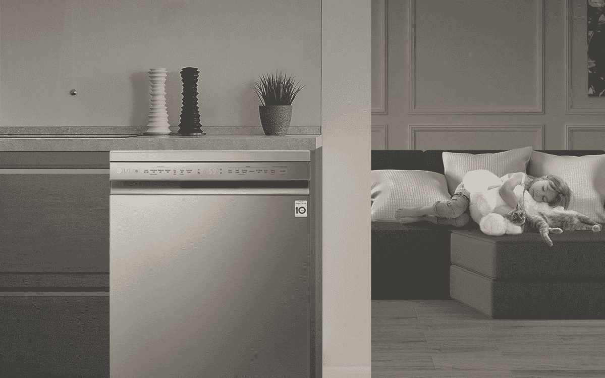 LG XD4B24PS QuadWash Platinum Steel TrueSteam Dishwasher at The Good Guys