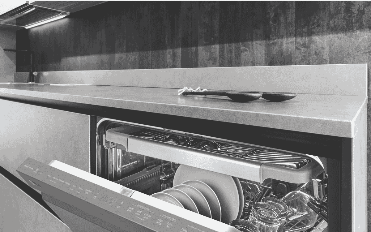 LG XD4B24PS QuadWash Platinum Steel TrueSteam Dishwasher at The Good Guys