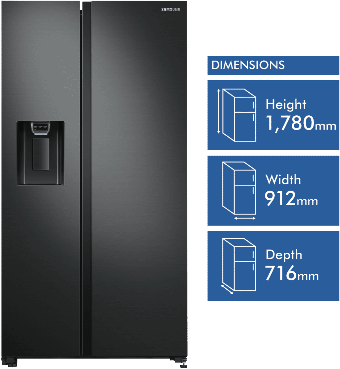 Samsung SRS673DMB 635L Side By Side Refrigerator at The Good Guys