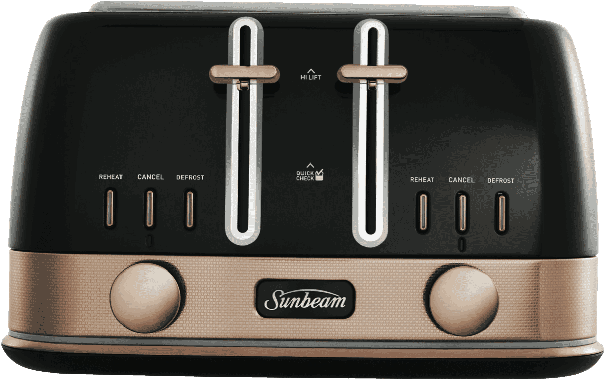 Sunbeam TA4440KB 4 Slice New York Toaster Black/Bronze at The Good Guys