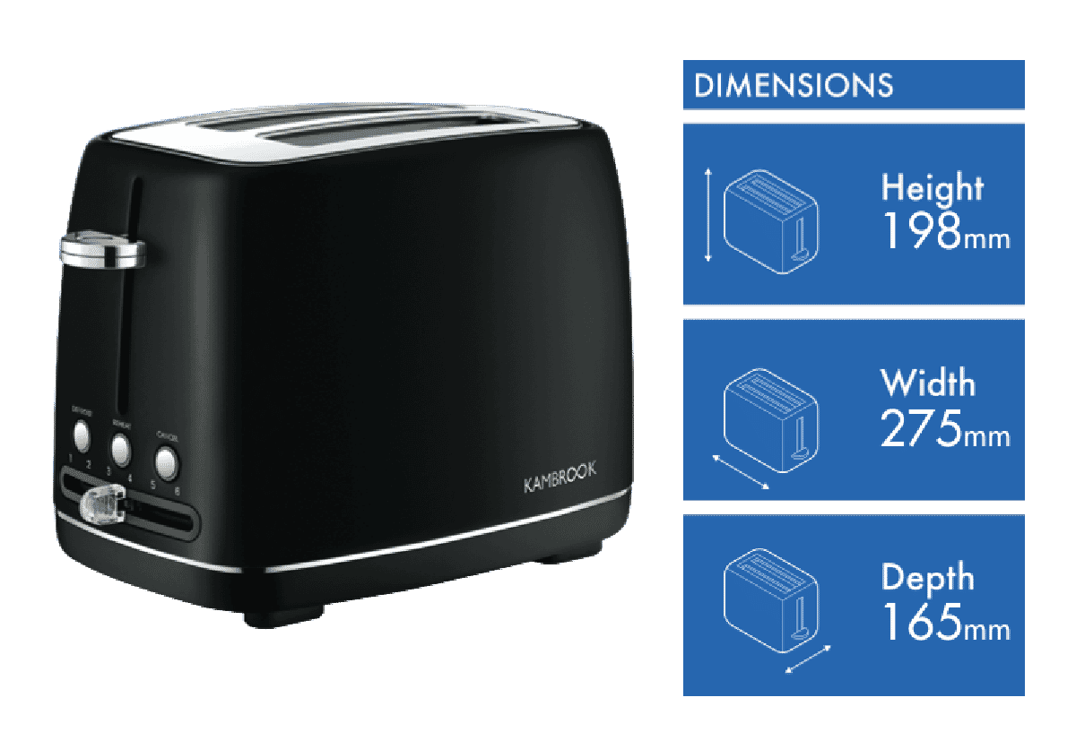 Kambrook Perfect Slice 2 Slice Toaster KTA270MTB