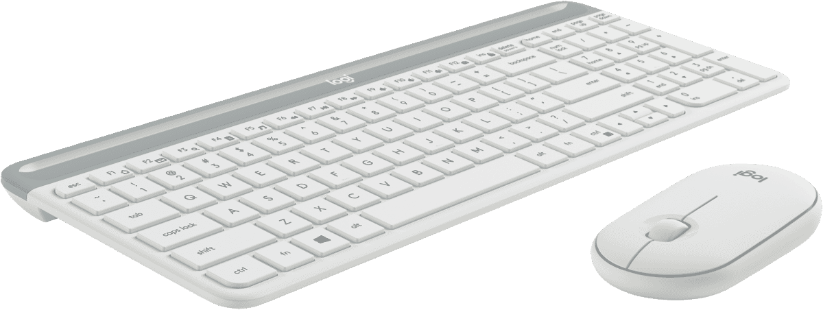 Logitech 4509929 MK470 Slim Wireless Combo White at The Good Guys